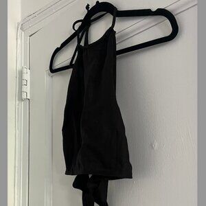 DISSH Black Linen Halter Top (Medium)